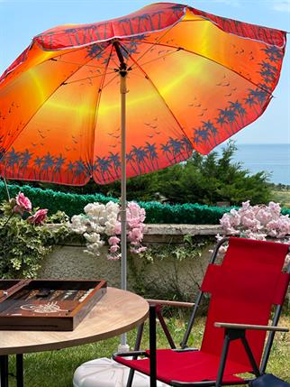 Sunlife Renkli 8 Telli Eğilebilir Plaj Balkon Deniz Bahçe Şemsiyesi 180 Cm Polyester Kumaş 