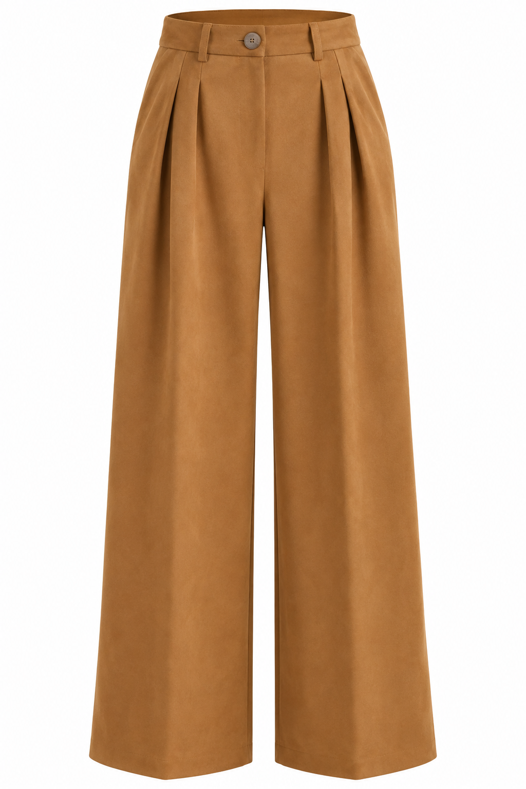Camel Süet Geniş Paça Pantolon