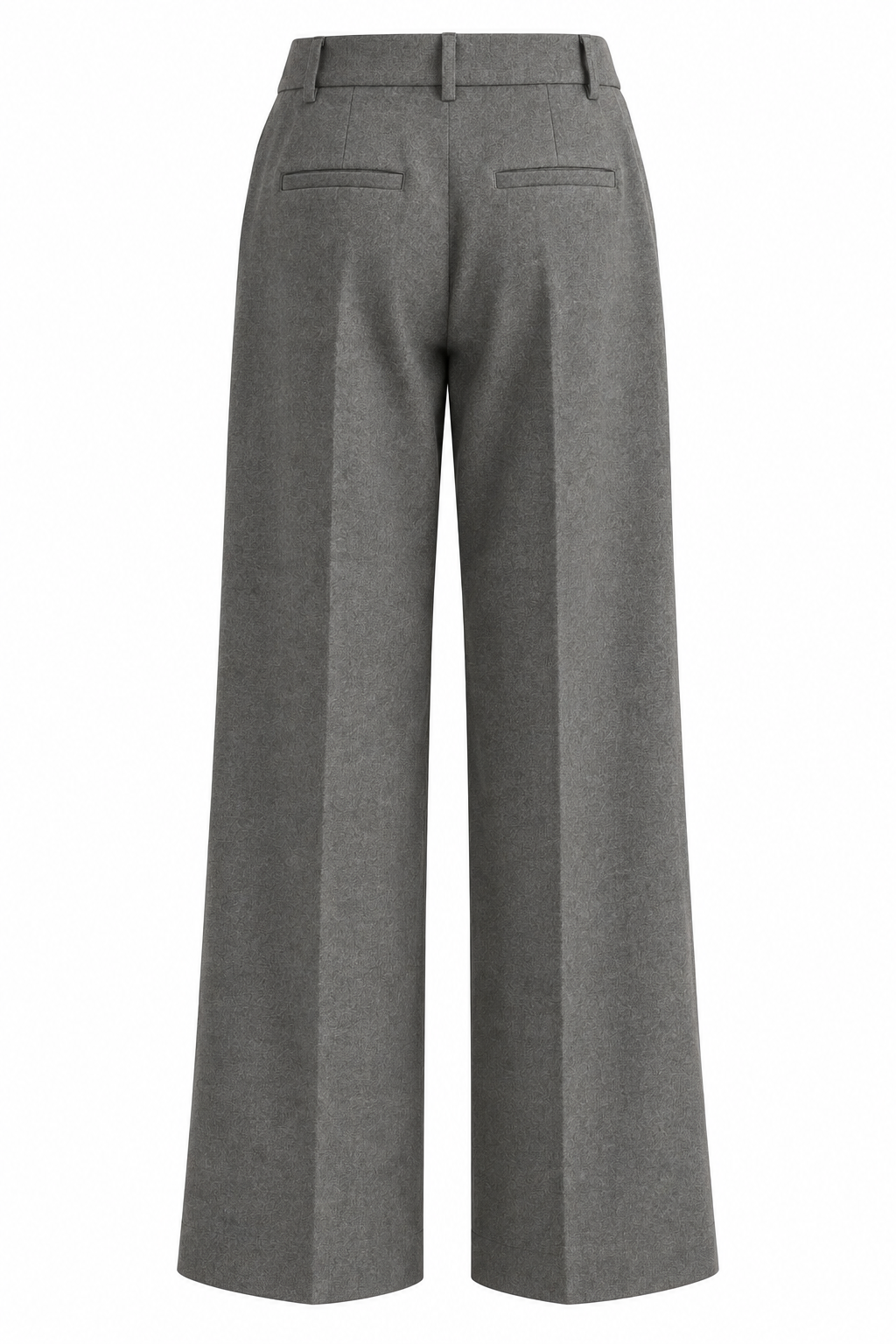 Gri Pileli Kaşe Geniş Paça Pantolon