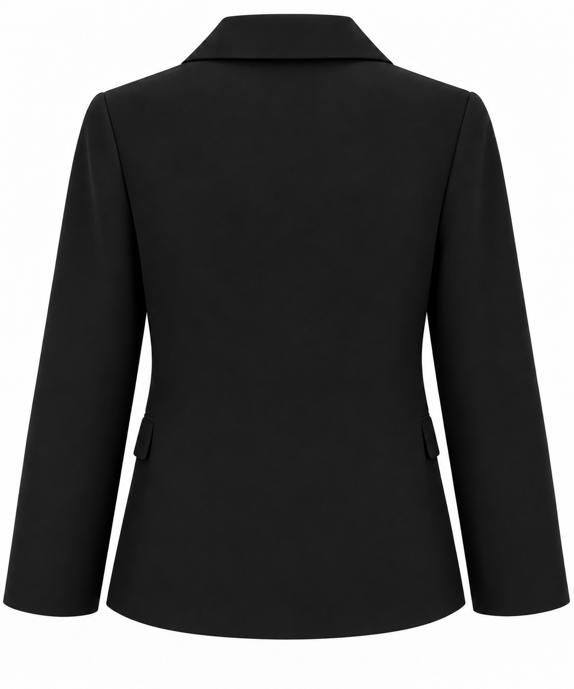 Siyah Bele Oturan Cep Kapaklı Kadın Blazer Ceket