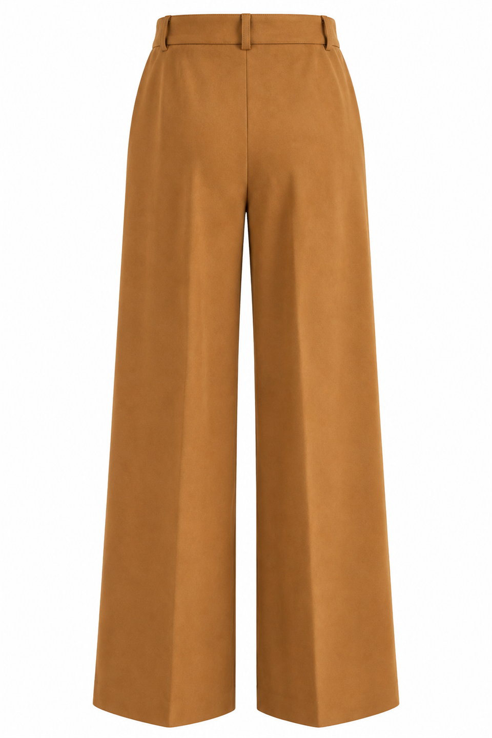 Camel Süet Geniş Paça Pantolon