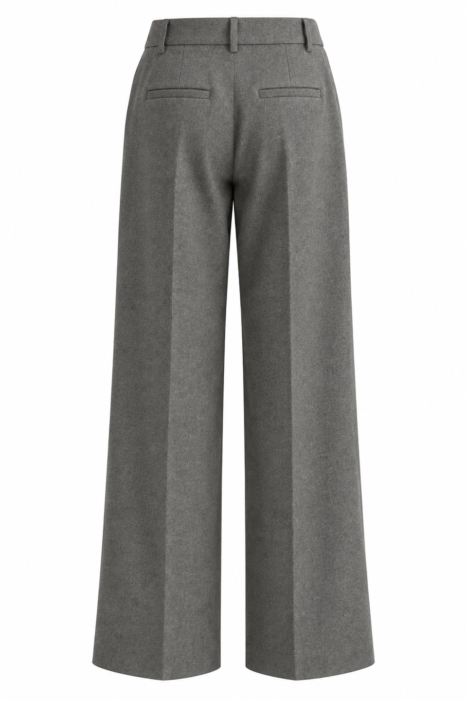 Gri Pileli Kaşe Geniş Paça Pantolon