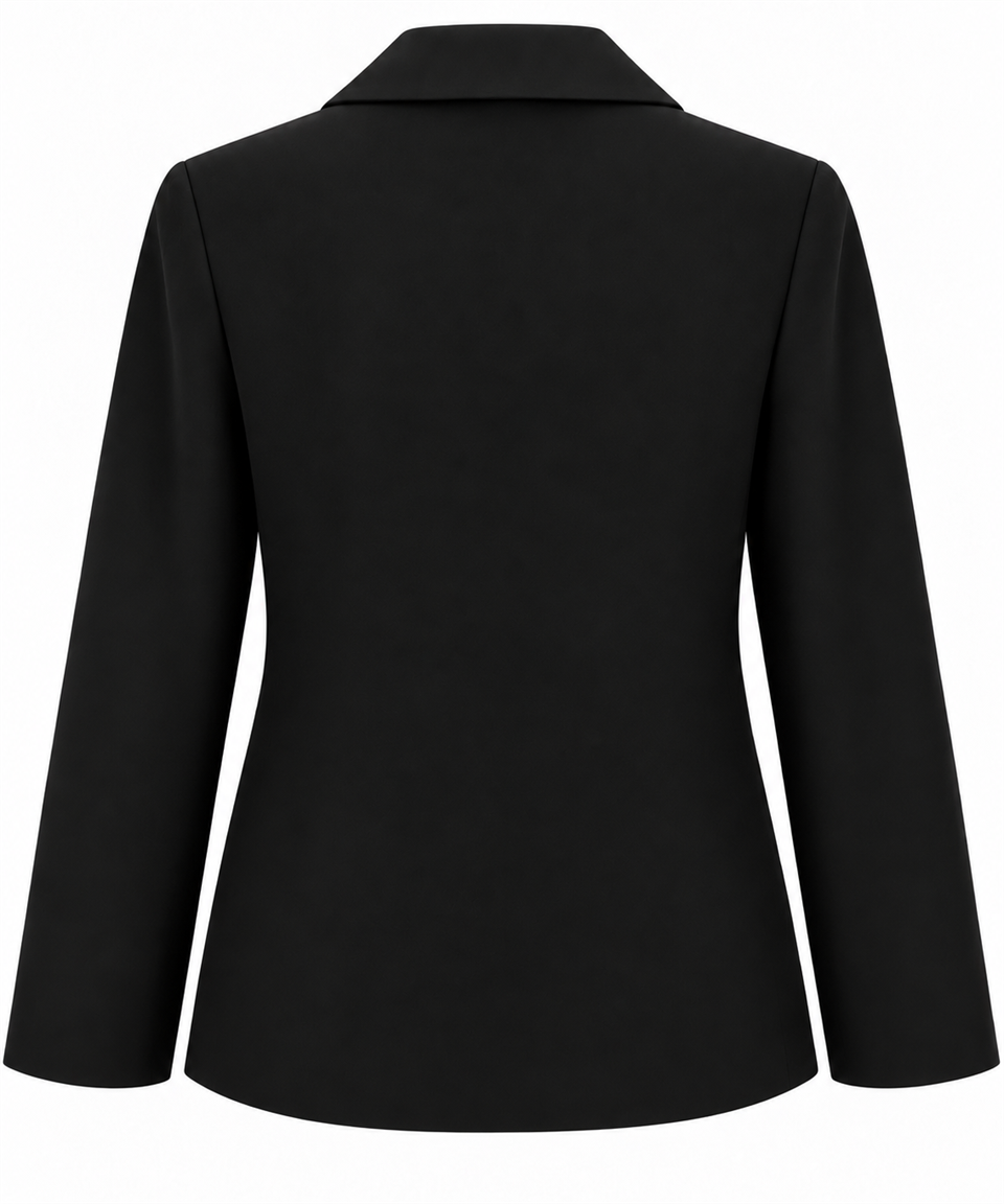 Siyah Bele Oturan Kadın Blazer Ceket