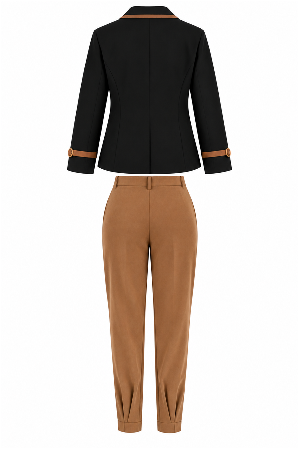 Siyah-Camel Ceket Pantolon Takım