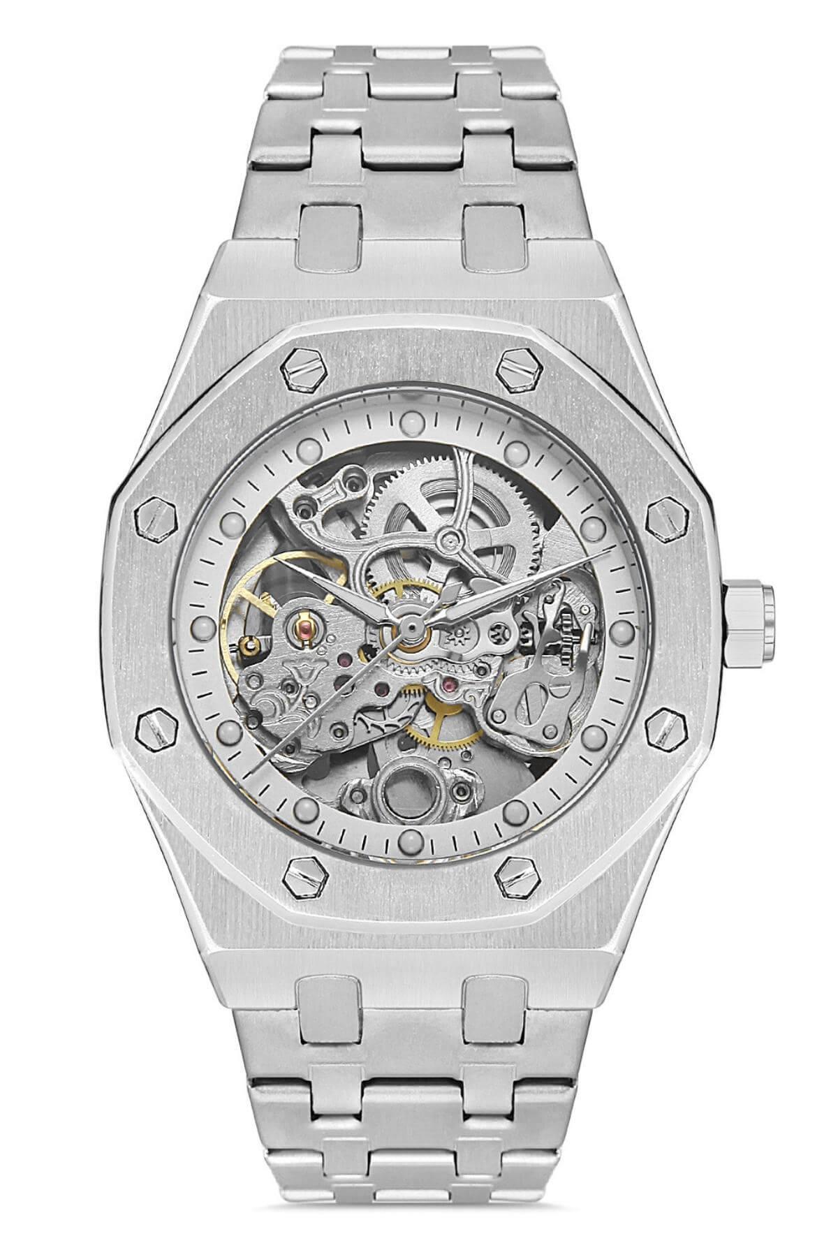 Commes Otomatik Şarj Mekanizmalı Çelik Kordon Gümüş Renk Erkek Klasik Kol Saati 8143C-SSW