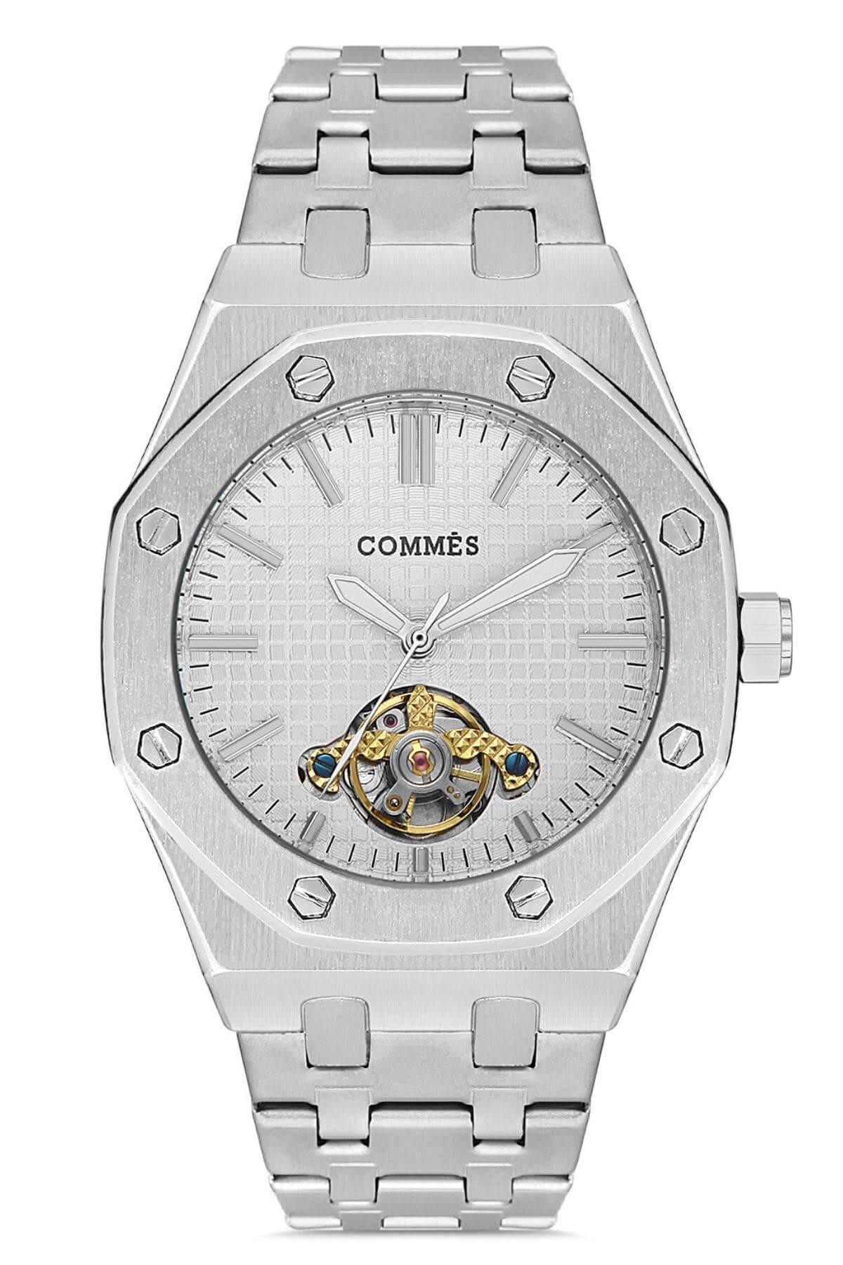 Commes Otomatik Şarj Mekanizmalı Çelik Kordon Gümüş Renk Erkek Klasik Kol Saati 8139-SSW
