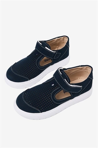 Çoçuk Cırtlı Sandalet Çocuk Unisex Lacivert Sandalet TBARZ1075