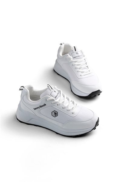 Rahat Kalıp Esnek Ortopedik Sneaker Unisex Beyaz Sneaker TBSHN105