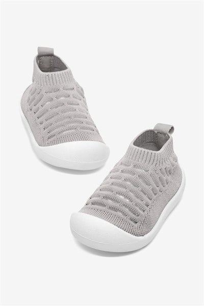 Rahat Kalıp Esnek Ortopedik Taban Çocuk Ayakkabı Çocuk Unisex Gri Ayakkabı TBFTH005