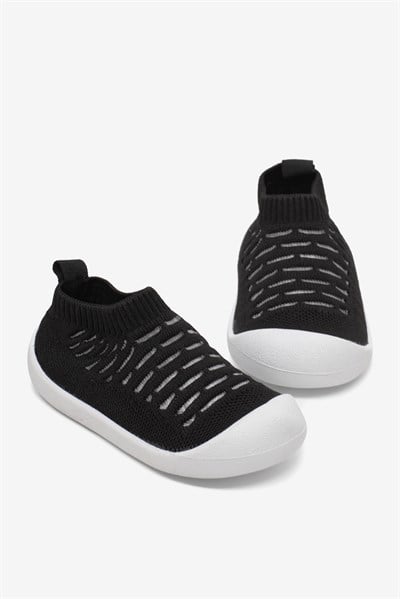 Rahat Kalıp Esnek Ortopedik Taban Çocuk Ayakkabı Çocuk Unisex Siyah Ayakkabı TBFTH005