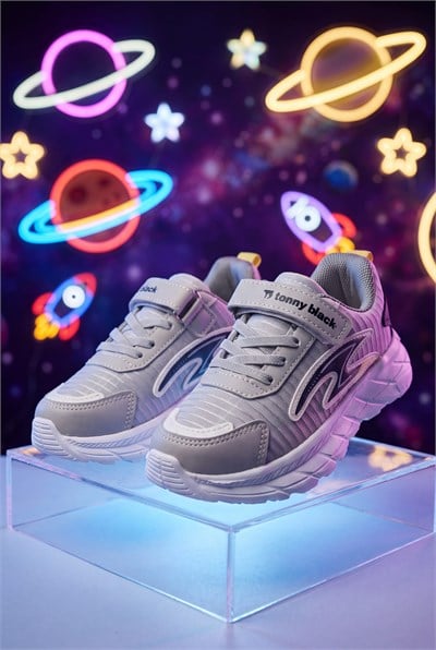 Rahat Kalıp Faylon Tabanlı Cırtlı Sneaker Çocuk Unisex Buz Sarı Sneaker TBKRD020