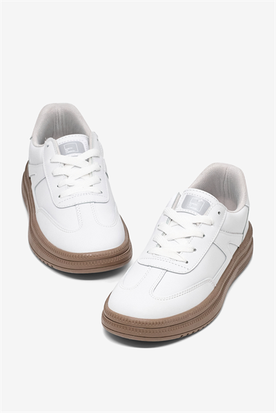 Rahat Kalıp Kauçuk Taban Bağcıklı Sneaker Kadın Beyaz Beyaz Sneaker TBTYLDZ005