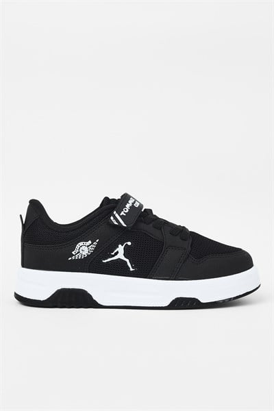 Rahat Kalıp Ortopedik Cırtlı Sneaker Çocuk Unisex Siyah Siyah Sneaker TBDLT509