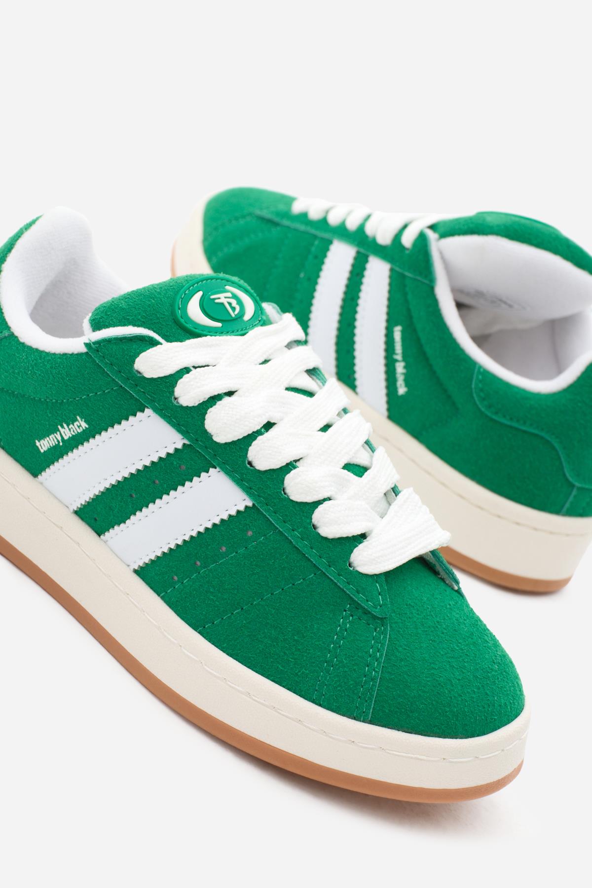 Termo Taban Yanı Şeritli Bağcıklı Kadın Yeşil Spor Ayakkabı