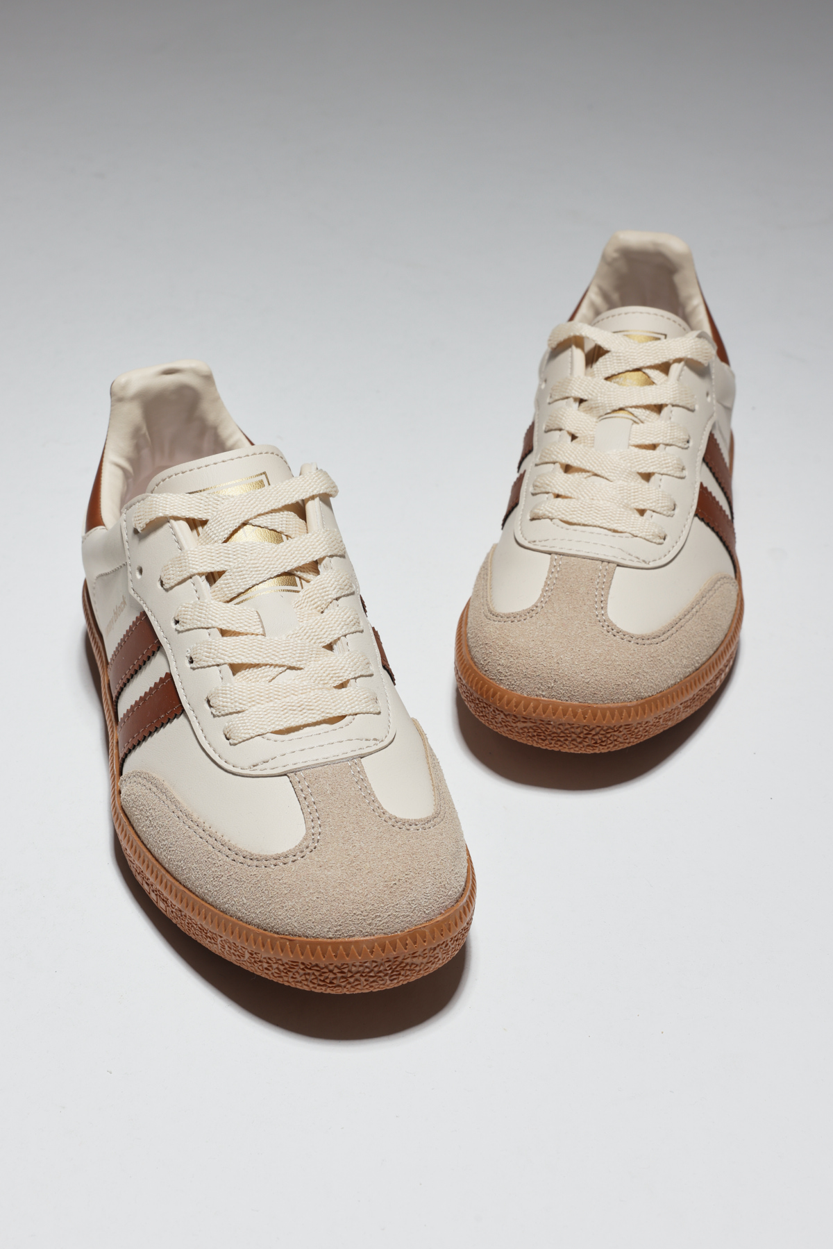 Termo Taban Yanı Şeritli Bağcıklı Unisex Bej Spor Ayakkabı TBZER020