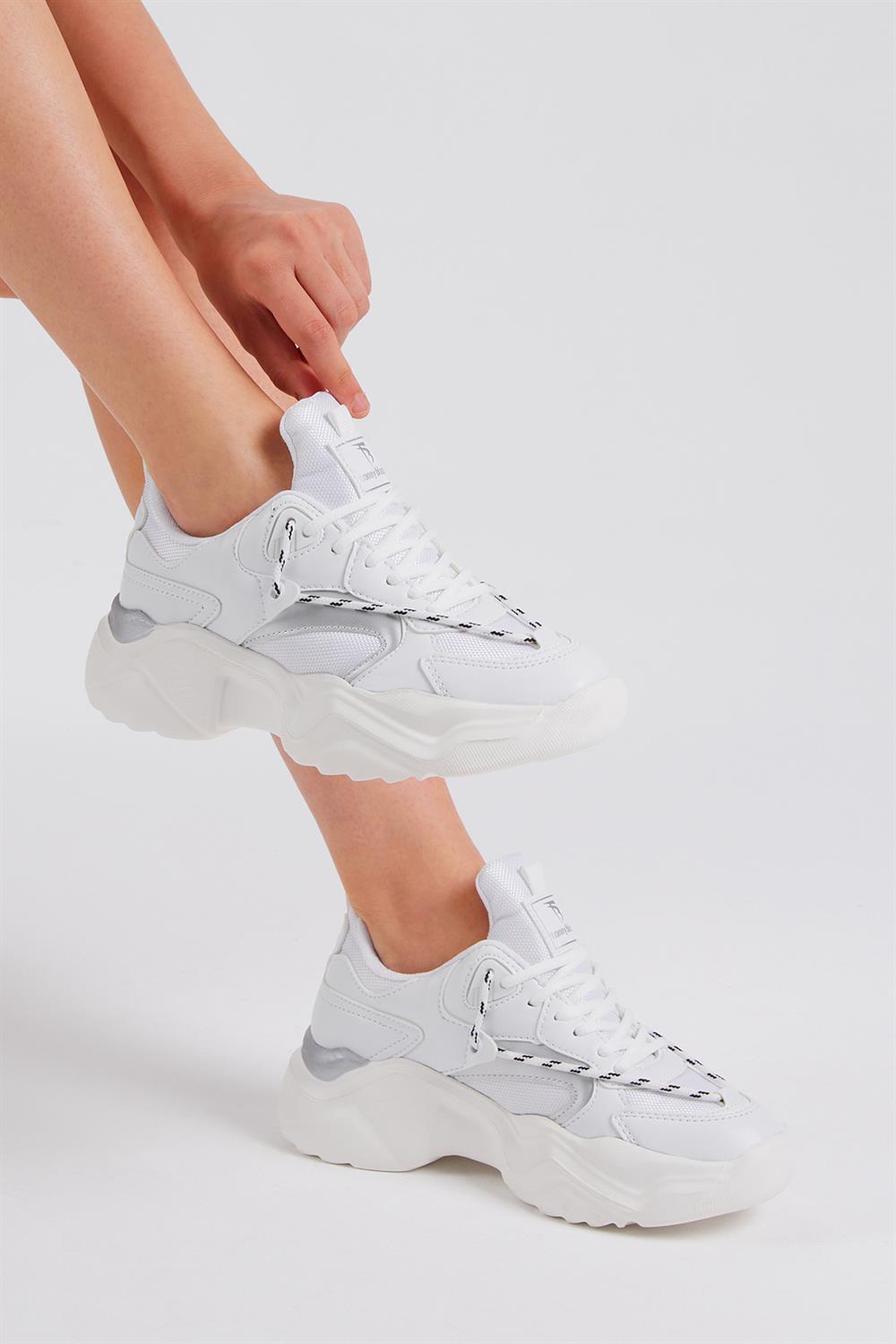 Faylon Taban Kadın Gri Spor Ayakkabı TBA1620-1 - Tonny Black