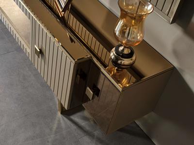 Premier Karamel Duvar Ünitesi Şömineli Alt Blok