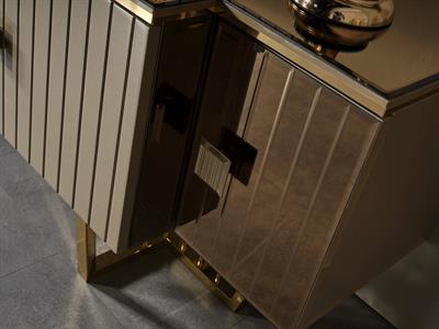 Premier Karamel Duvar Ünitesi Şömineli Alt Blok