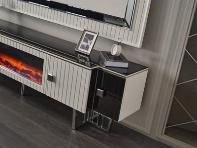 Premier White Duvar Ünitesi Şömineli Alt Blok