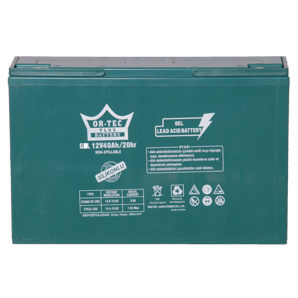 ORTEC 12V 40AH JEL AKÜ ELEKTRİKLİ BİSİKLET AKÜSÜ