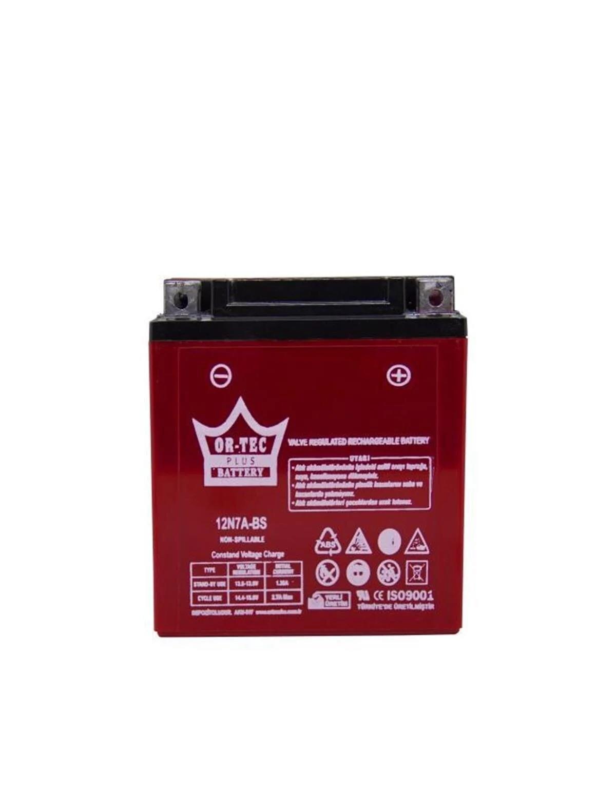 ORTEC 12V 7AH 12N7A-BS MOTOSİKLET AKÜSÜ