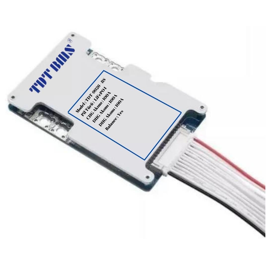 TDT 8S 24V 100A LiFePO4 BMS Balanslı