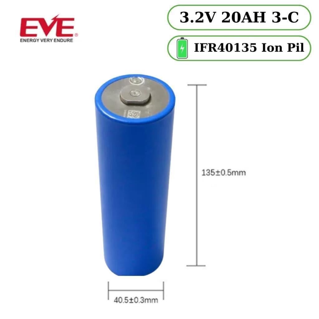 EVE LiFePO4 40135 3.2V 20AH 3-C Pil 