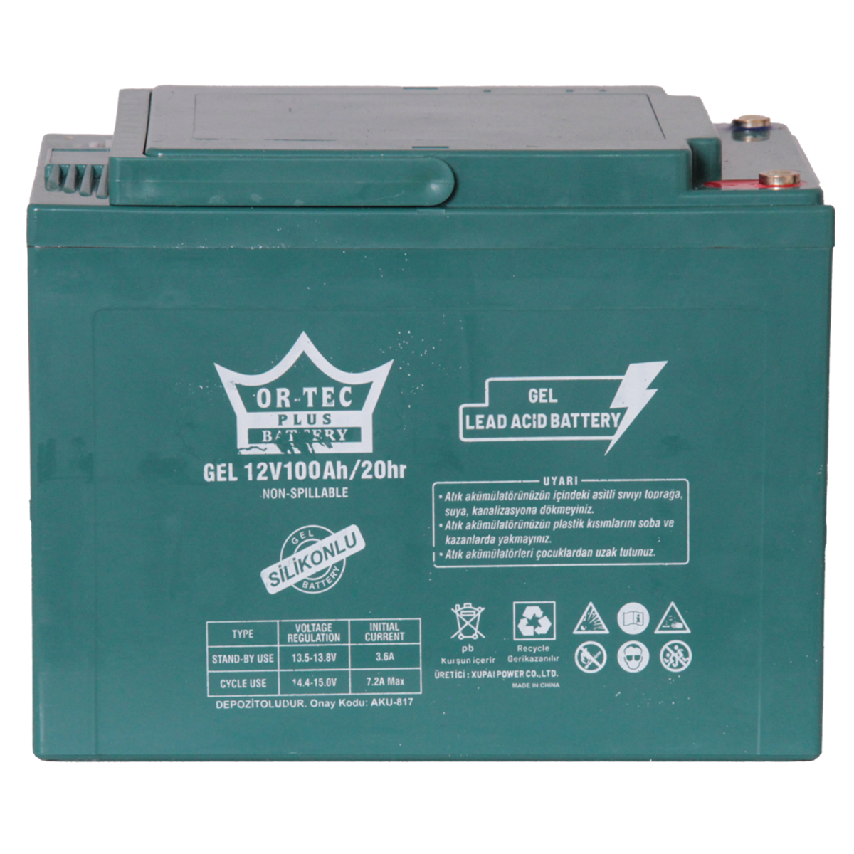 ORTEC 12V 100AH JEL AKÜ ELEKTRİKLİ BİSİKLET AKÜSÜ