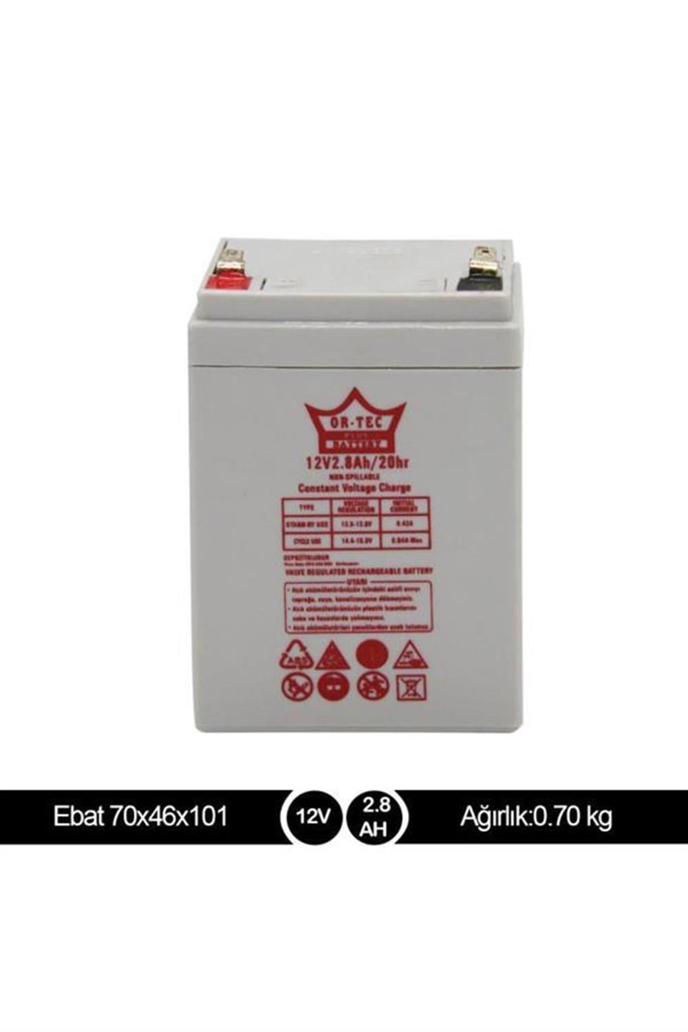ORTEC 12V 2.8AH AKÜ