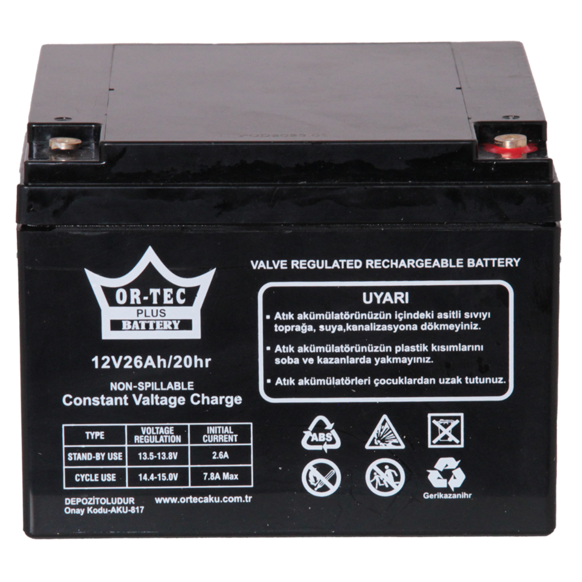 ORTEC 12V 26AH UPS AKÜSÜ