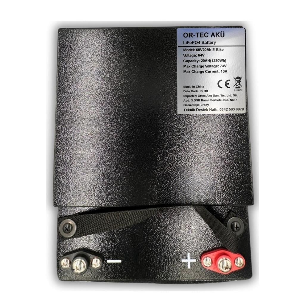 Ortec 60V 20AH LiFePO4 Bluetooth Özellikli Elektrikli Motosiklet Aküsü