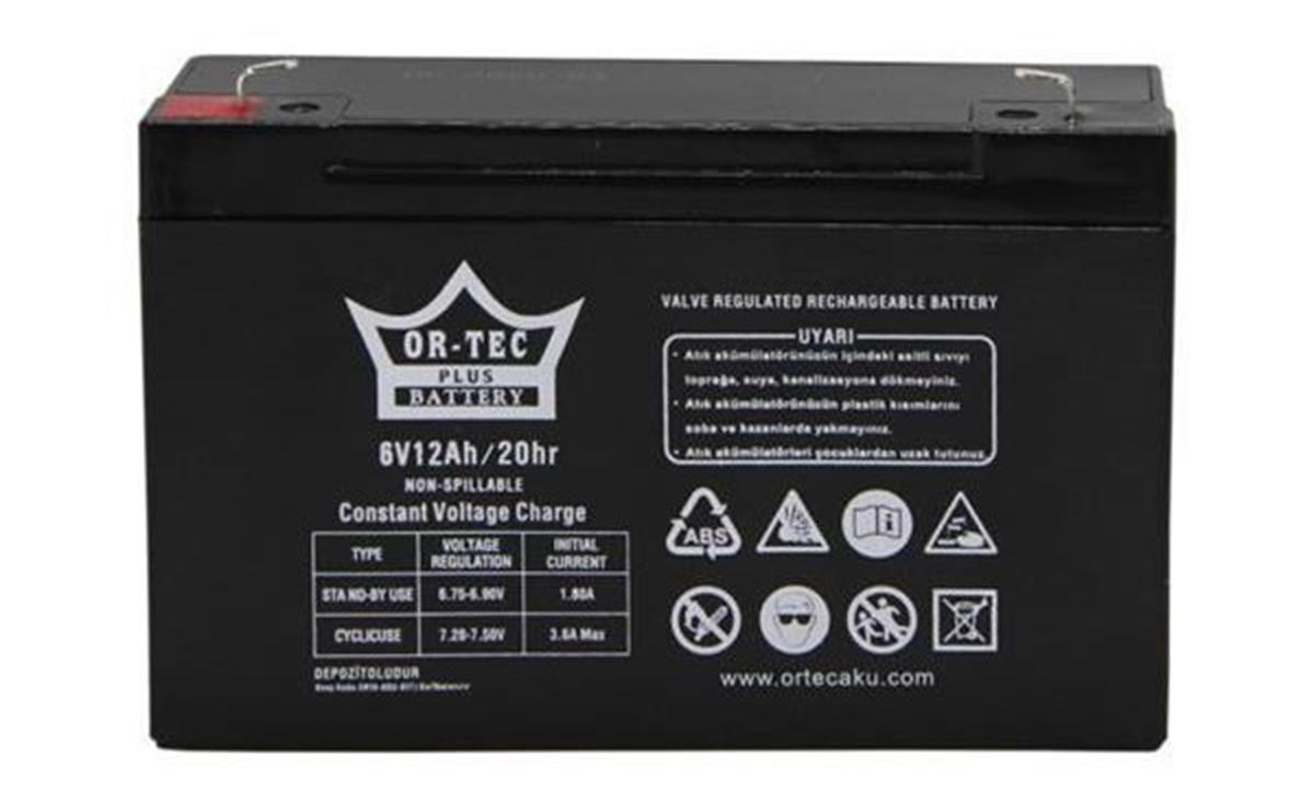 ORTEC 6V 12AH AKÜLÜ ARABA AKÜSÜ