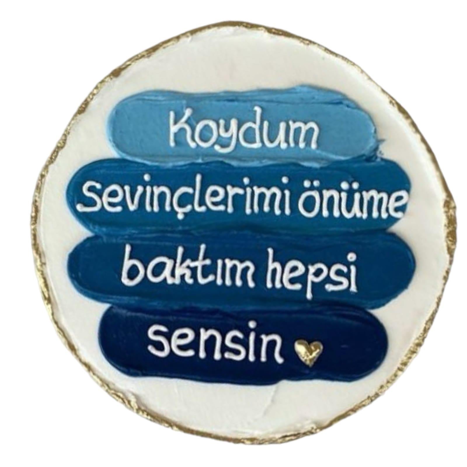 Mavili Yazılı Pasta