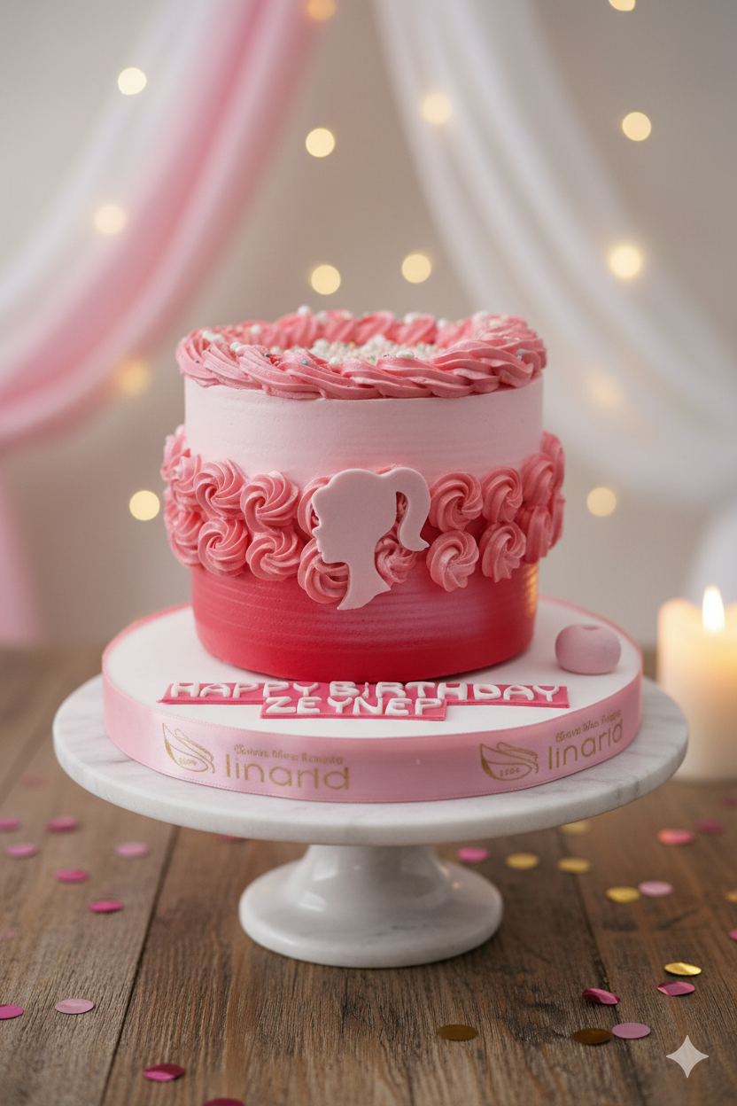 Pembe 4 Yazılı Pasta