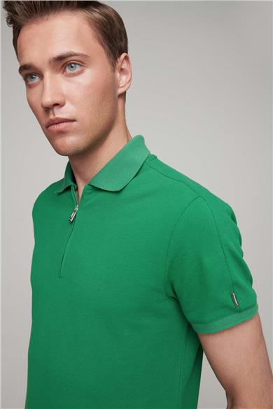 FERMUAR DETAYLI BASIC POLO T-SHIRT