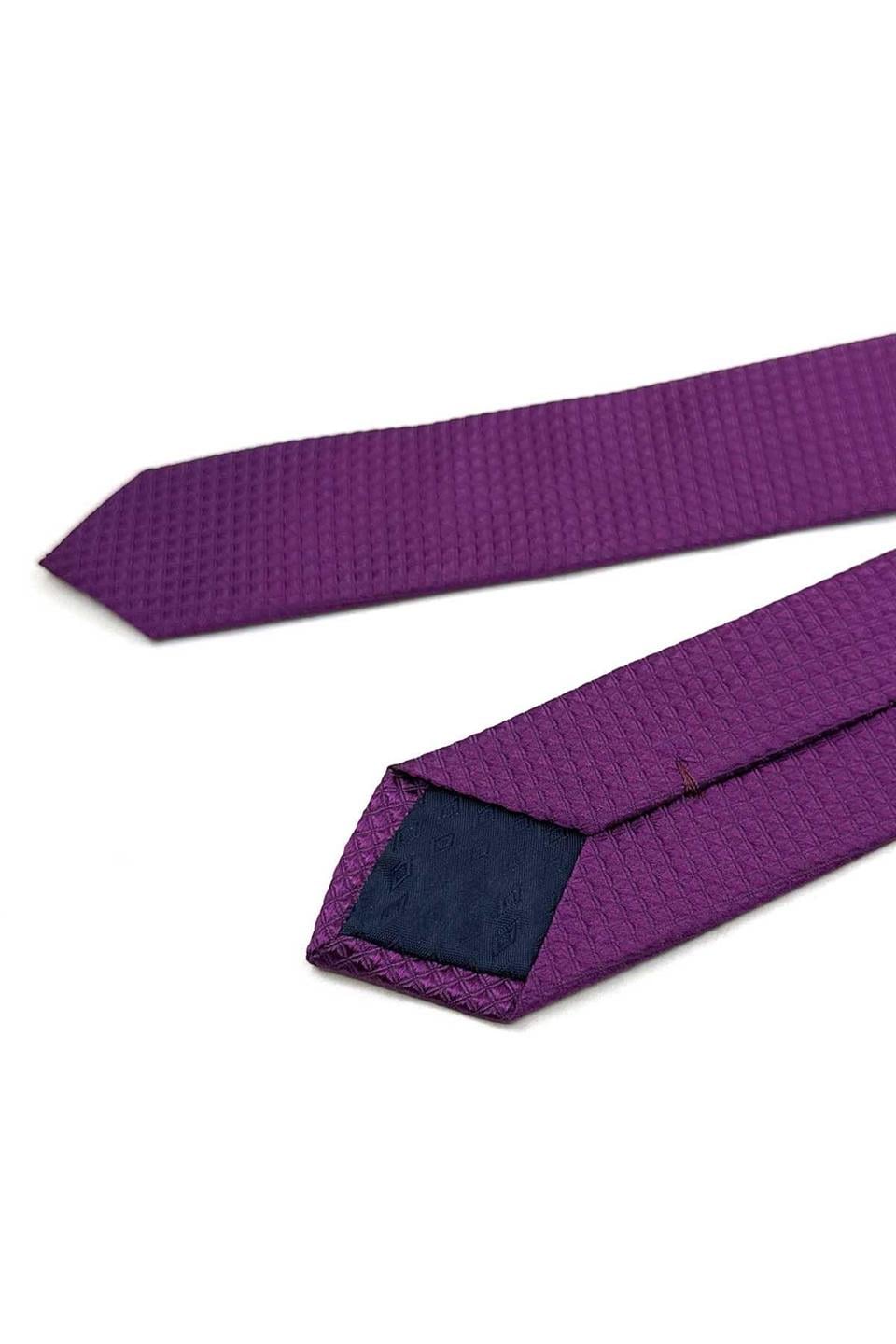 4.6 cm Mor Nokta Desen Ultra Slim İpek Kravat İK2334