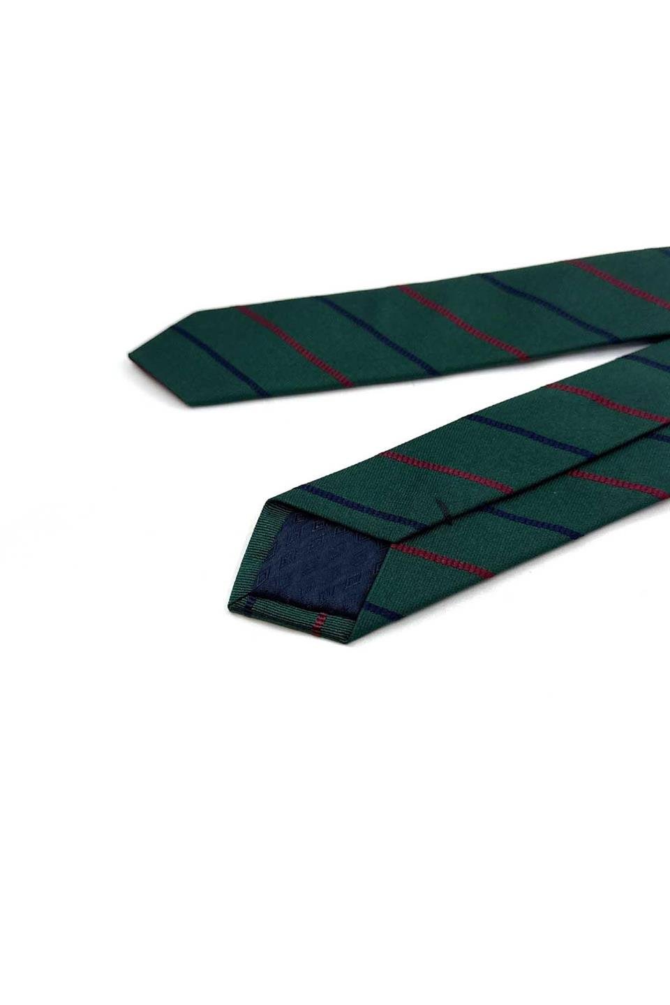 4.8 Yeşil Çizgi Desen Ultra Slim İpek Kravat İK2340
