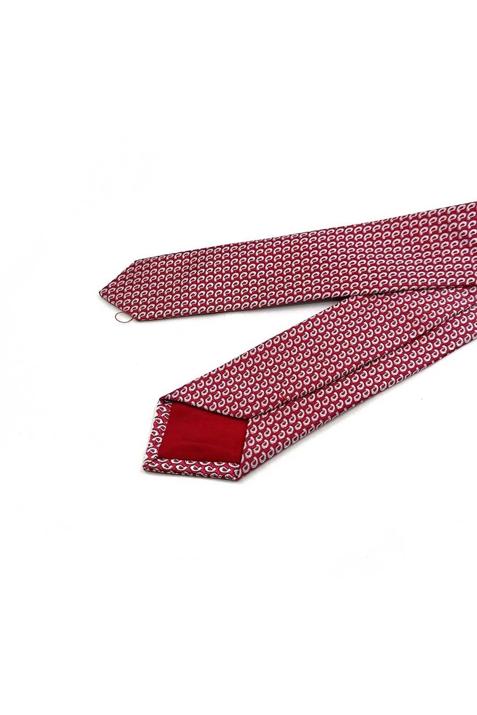 4.7 cm Kırmızı Şal Desen Ultra Slim İpek Kravat İK2328