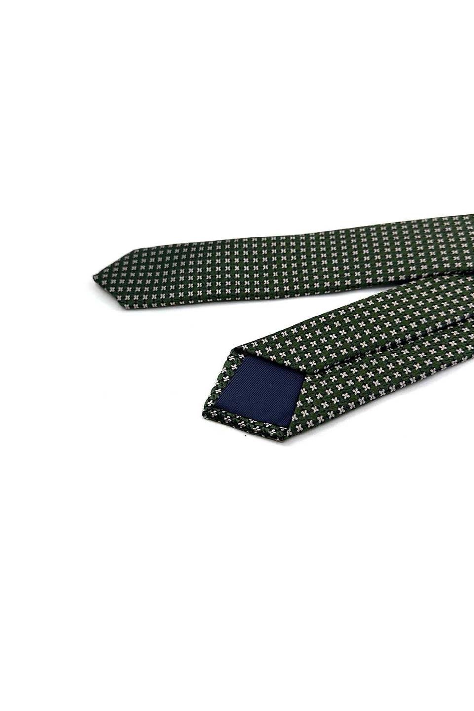 4.7 cm Yeşil Motif Desen Ultra Slim İpek Kravat İK2327