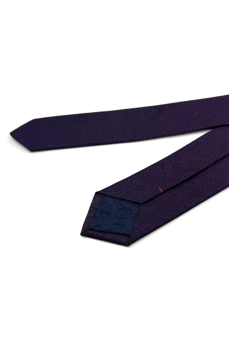 4.7 cm Mürdüm Düz Ultra Slim Simli İpek Kravat İK2326