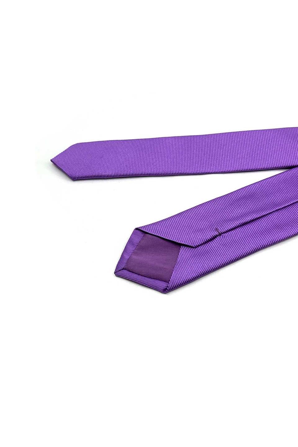 4.9 cm Mor Düz Ultra Slim İpek Kravat İK2329
