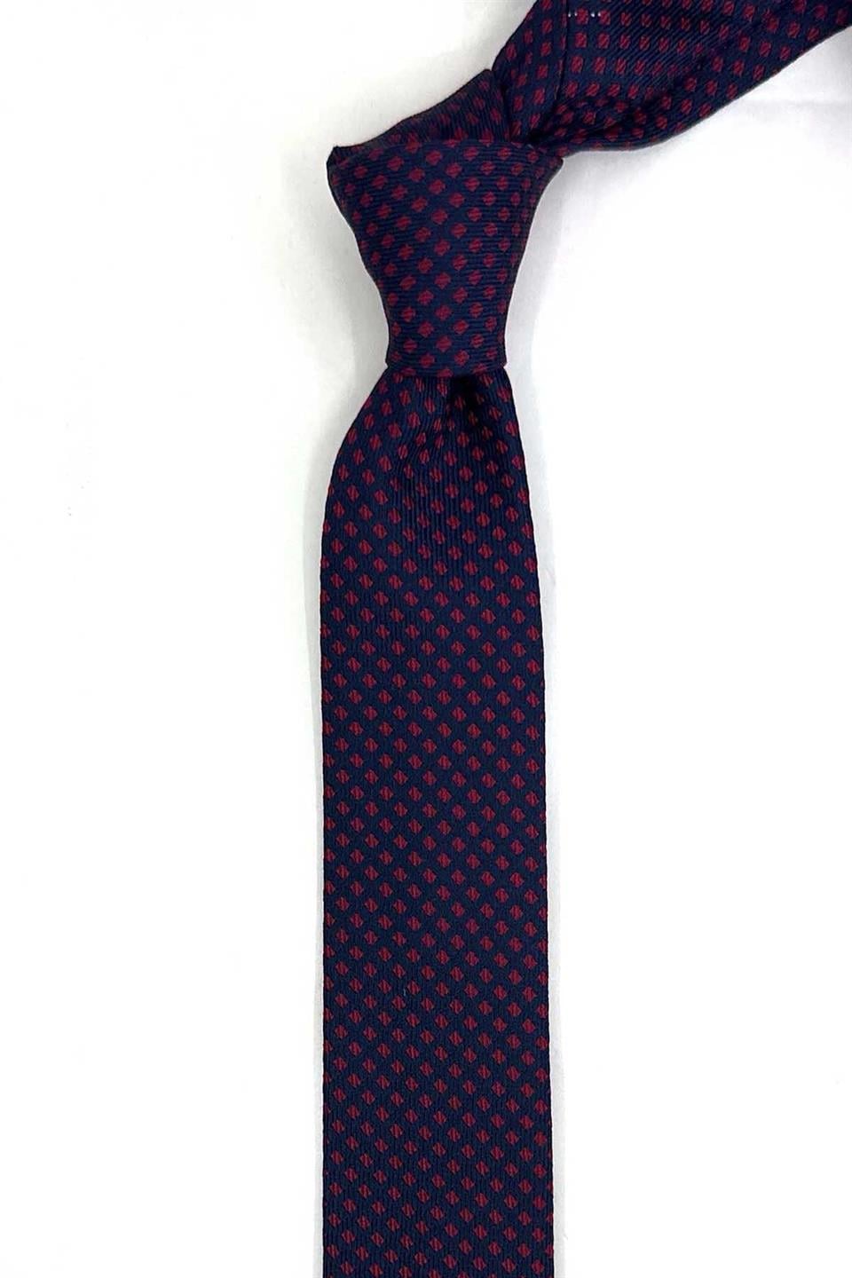 4.6 cm Lacivert Küçük Desen Ultra Slim İpek Kravat İK2331