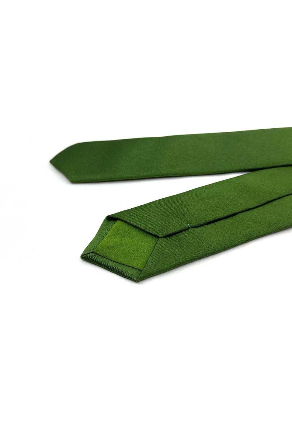 4.8 cm Yeşil Düz Ultra Saten Slim İpek Kravat İK2325