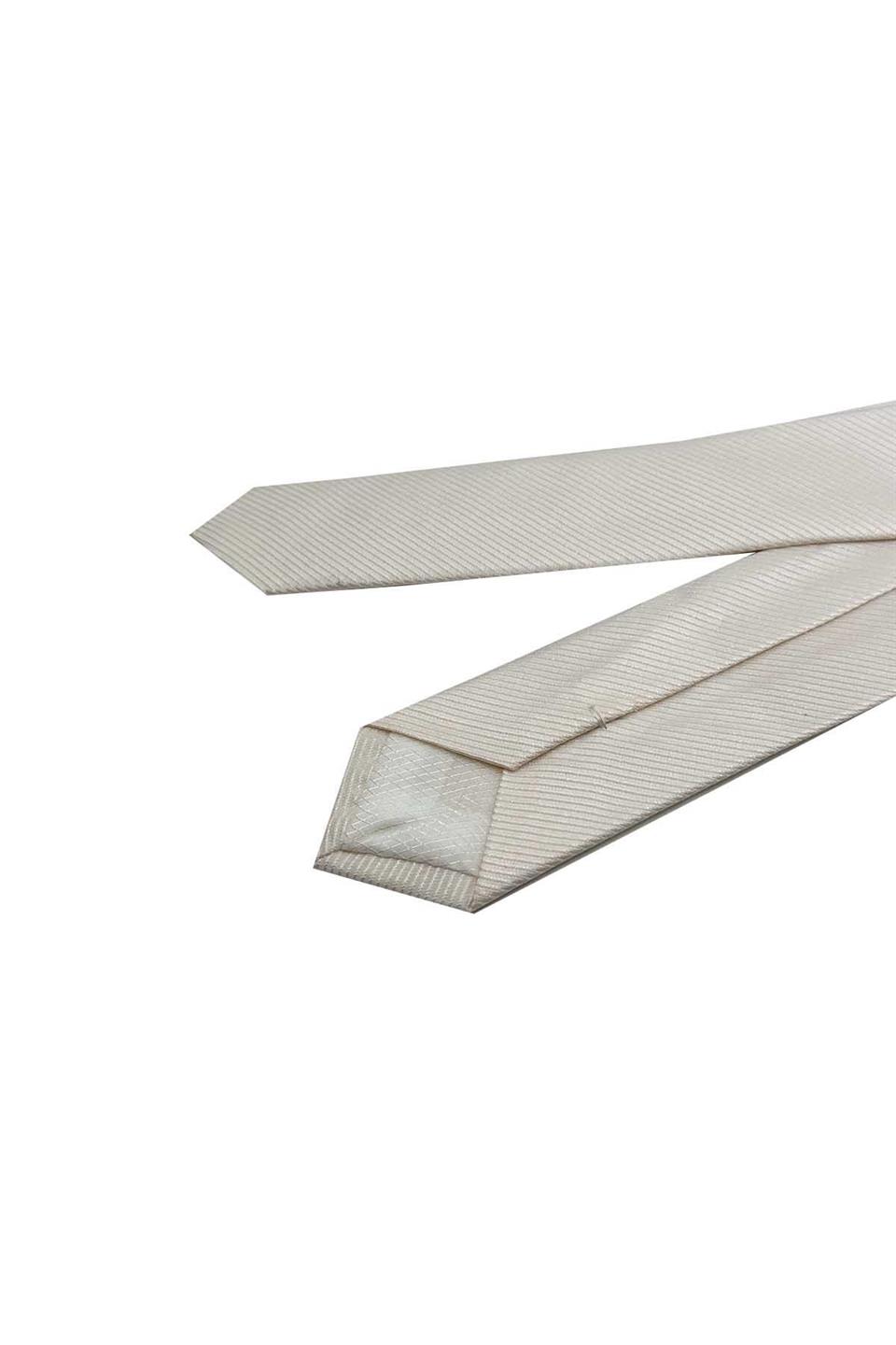 5 cm Beyaz Düz Ultra Slim İpek Kravat İK2323