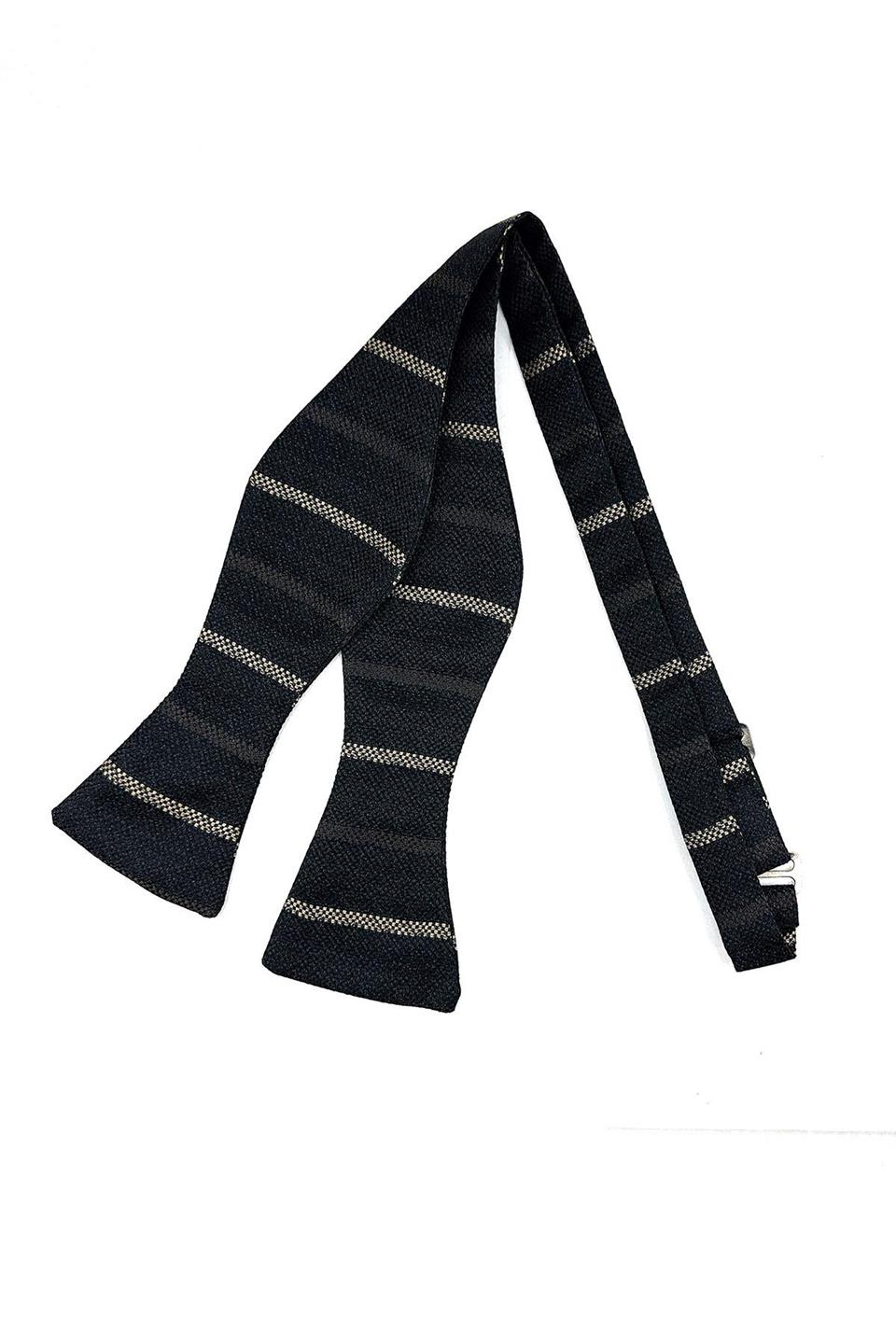 Acı Kahve Çizgi Desen Açık Papyon AP141