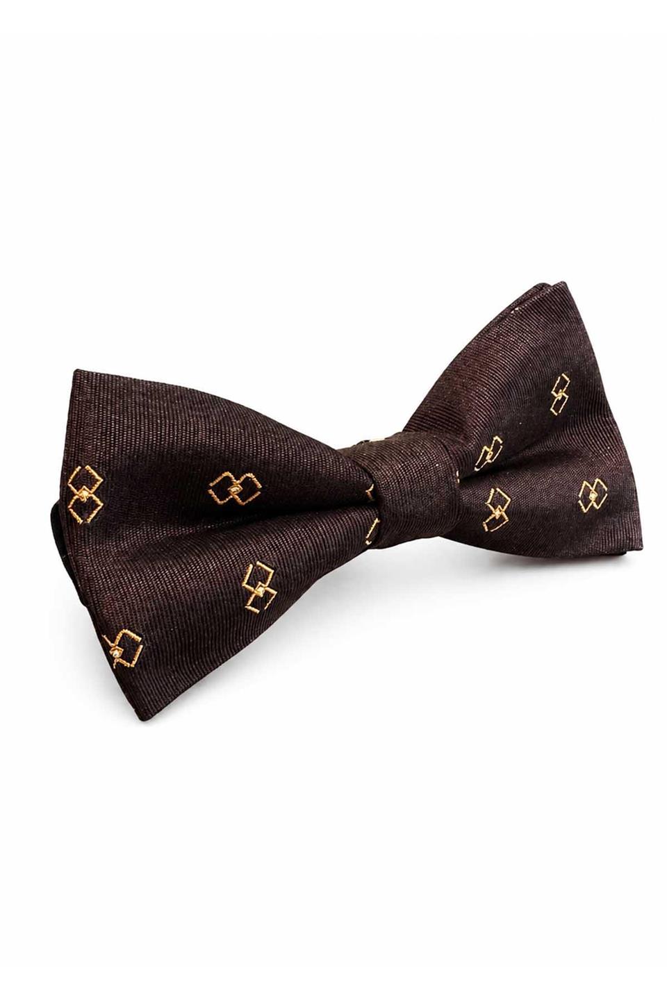 Acı Kahve Motif İpek Papyon SB213