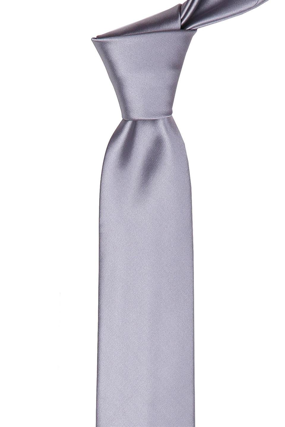 Açık Gri Saten Slim Kravat SK5312