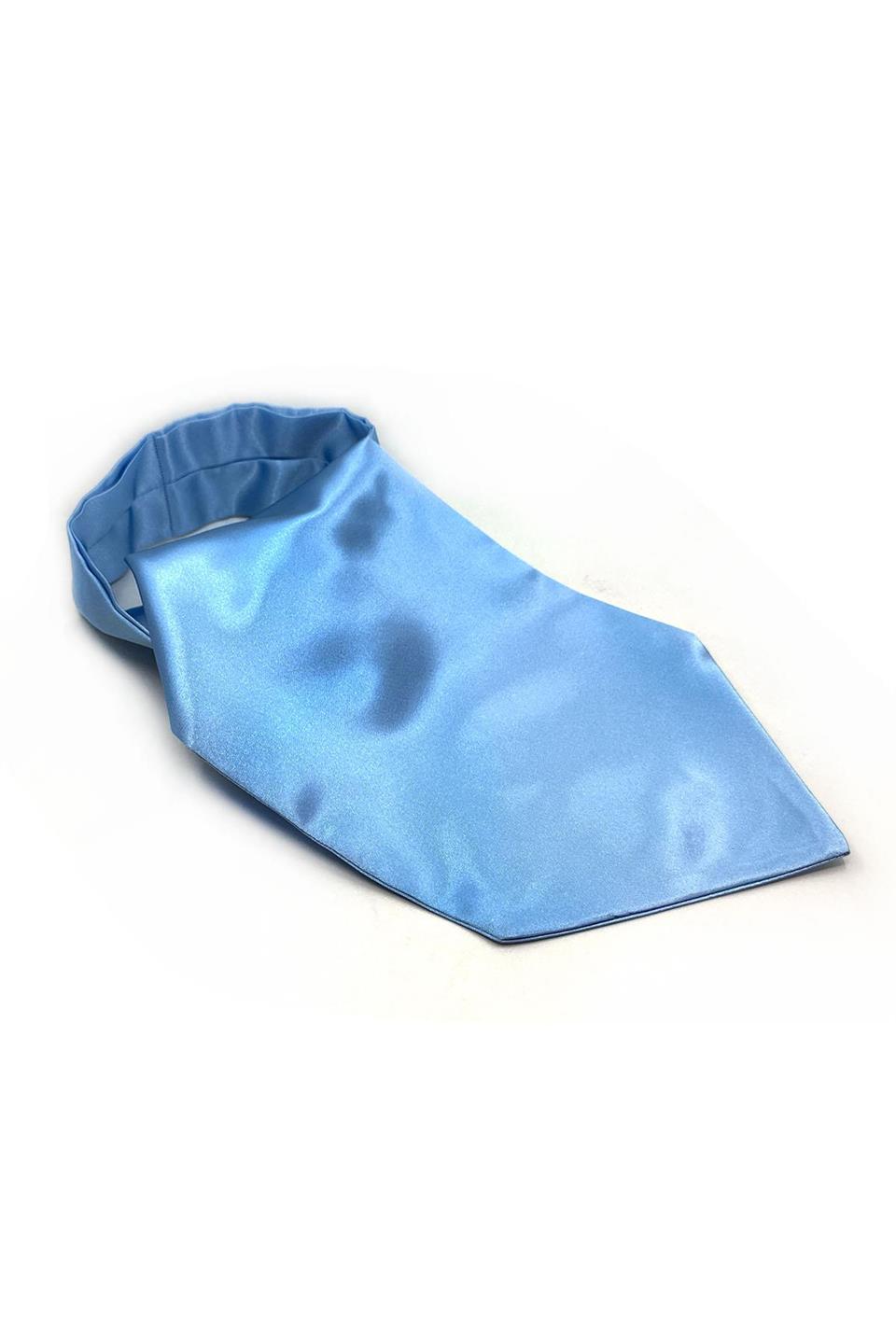 Açık Mavi Düz Ascot Fular K569