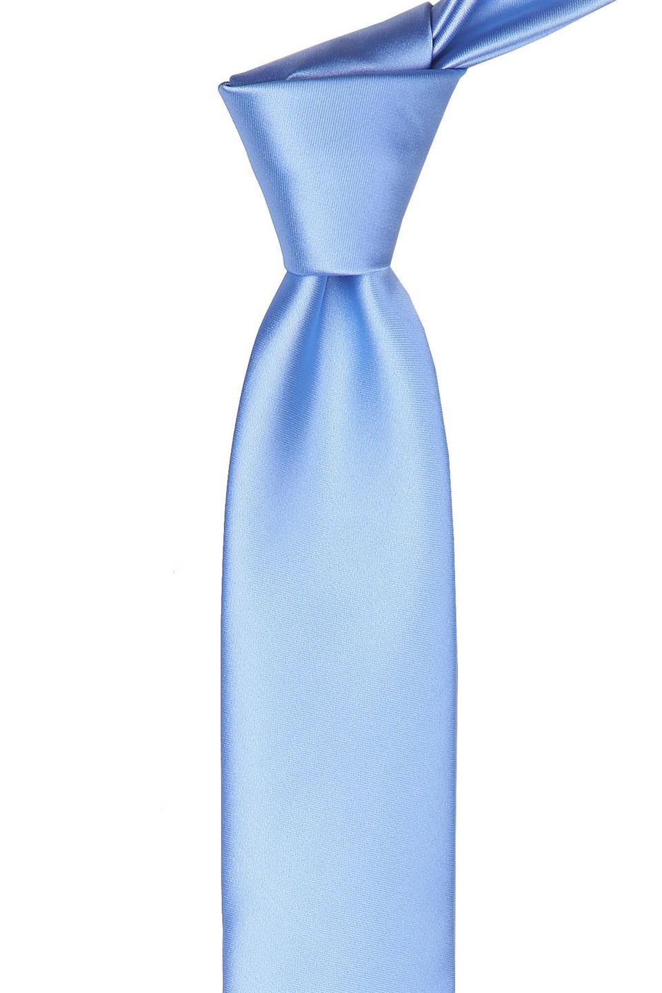 Açık Mavi Düz Slim Saten Kravat SK4500