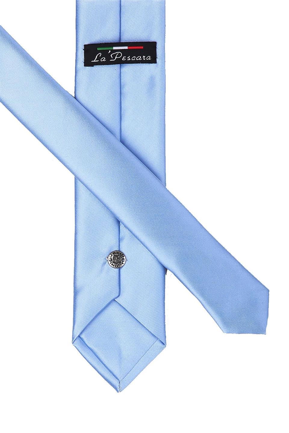 Açık Mavi Düz Slim Saten Kravat SK4500